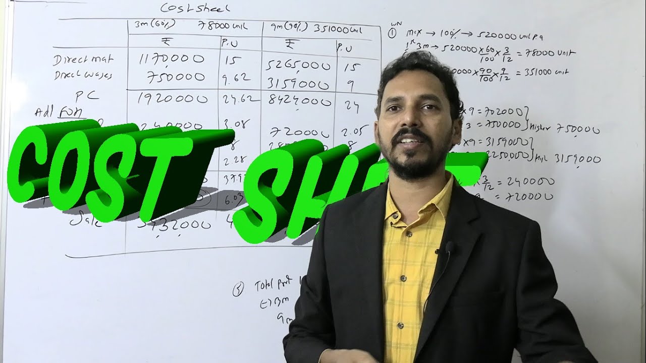 42 Cost Sheet Problem  #Semi Variable Expenses (CA Inter / CMA/Mcom/ TYBcom)