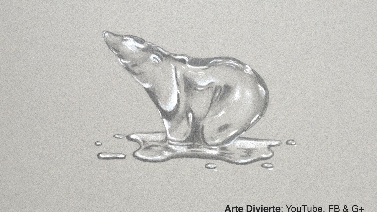 Cómo dibujar un oso polar de hielo (o cristal) derritiéndose