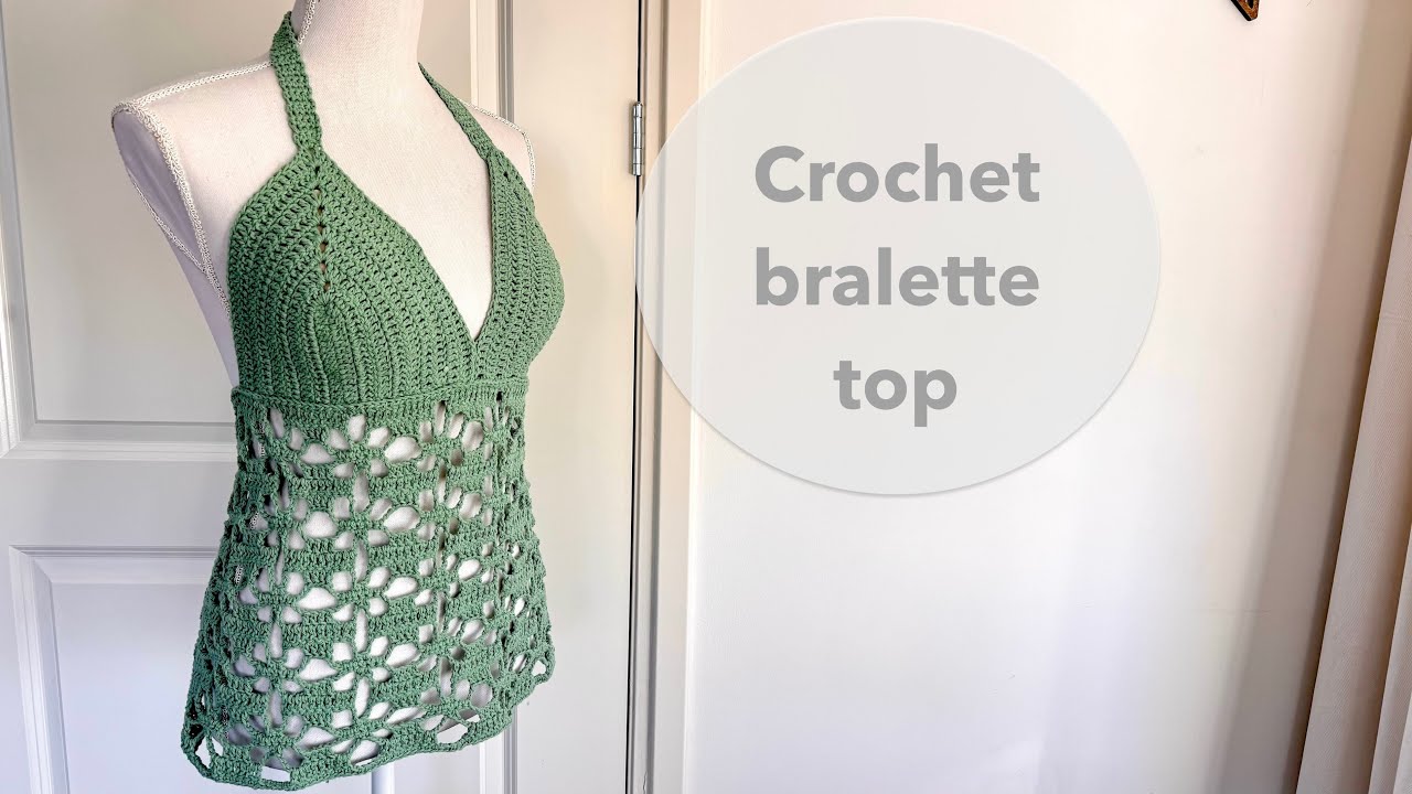 Crochet Bralette top large bust | bikini top | flower pattern | easy crochet