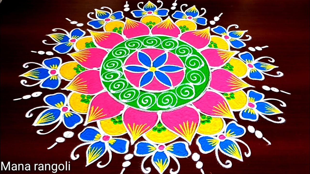 Sankranthi Muggulu Designs 5dots/Sankranthi Chukkala Muggulu/Sankranthi Rangoli Designs/Sankranthi