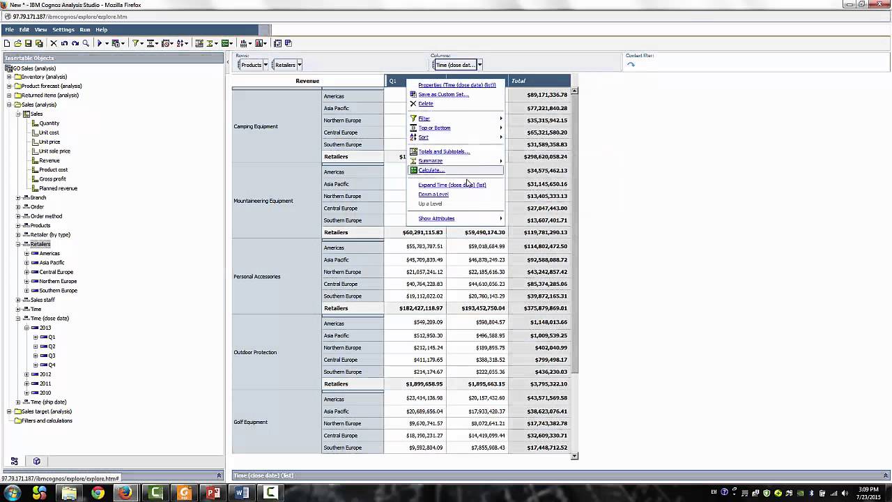 IBM Cognos Analysis Studio Training - Demo 5: Create a Nested Crosstab || Cresco International