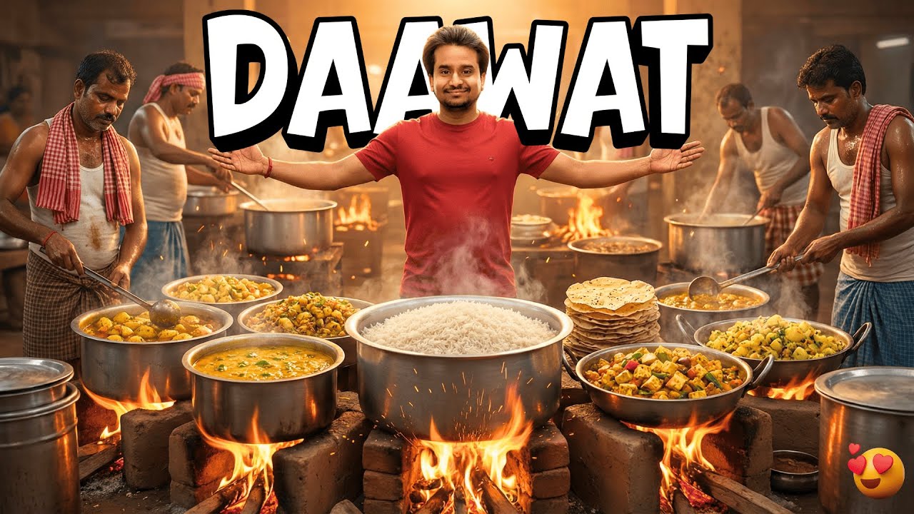 गांव की दावत 😍 | Poora Gaon Ek Saath Khana Khane Aaya🔥