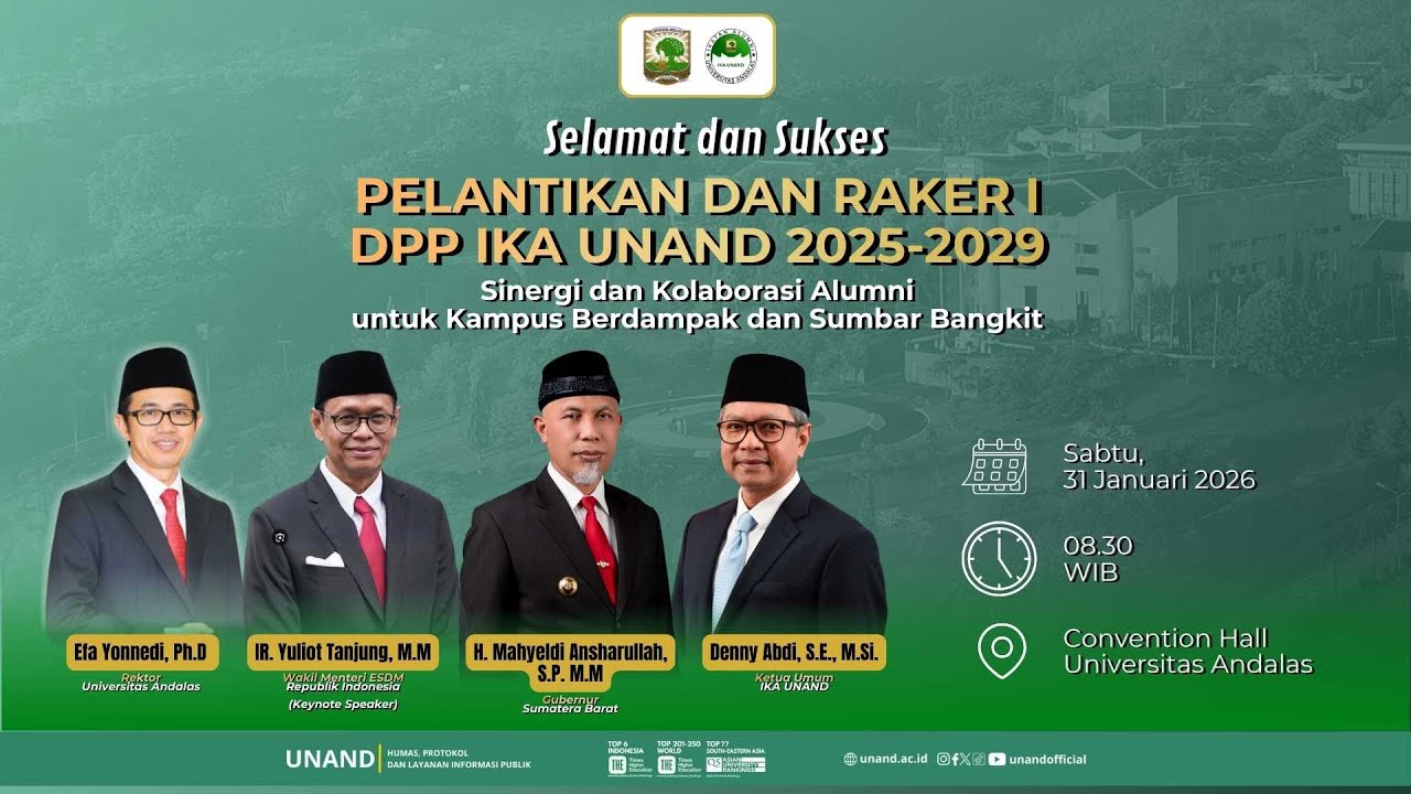 PELANTIKAN & PENGUKUHAN DPP IKA UNAND 2025-2029