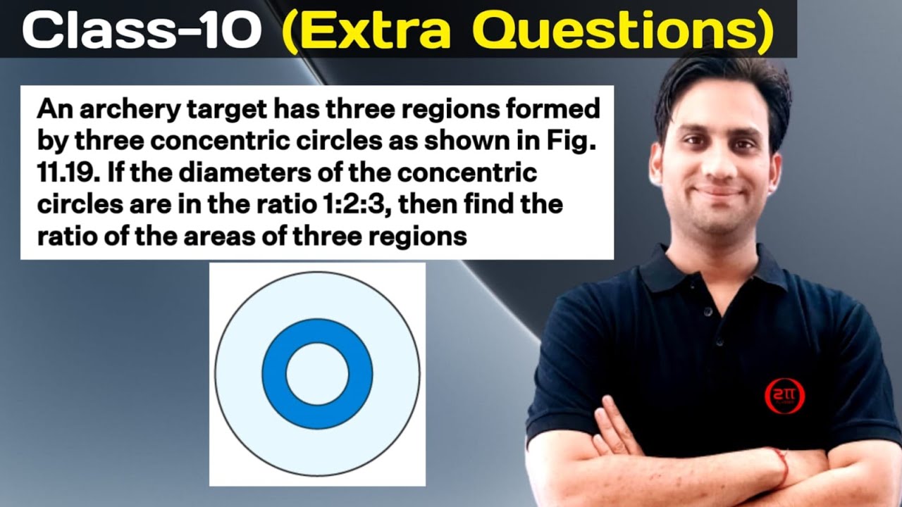 An archery target has three regions formed by three concentric circles as shown in Fig. If the