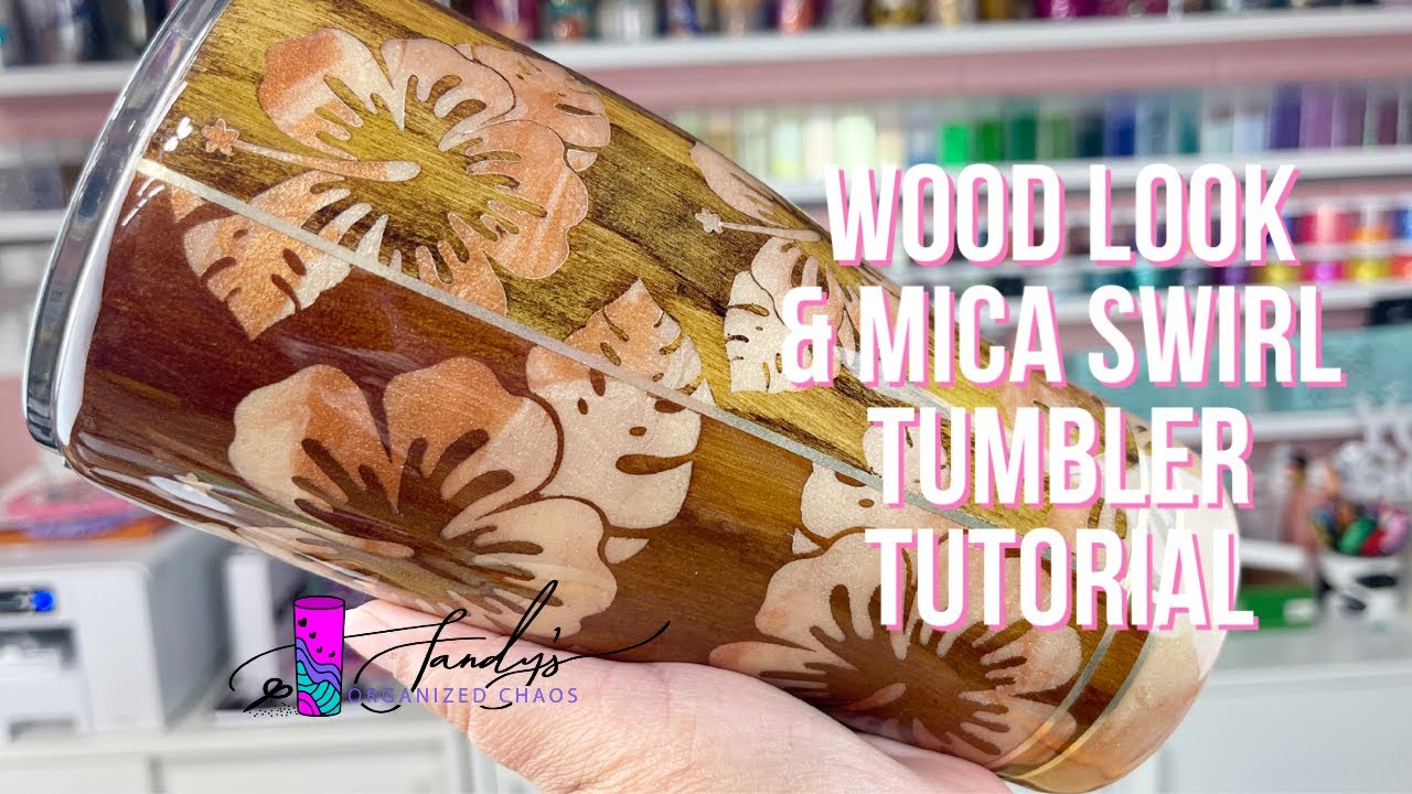 Two Tone Wood Look with Mica Swirl Base Tumbler Tutorial
