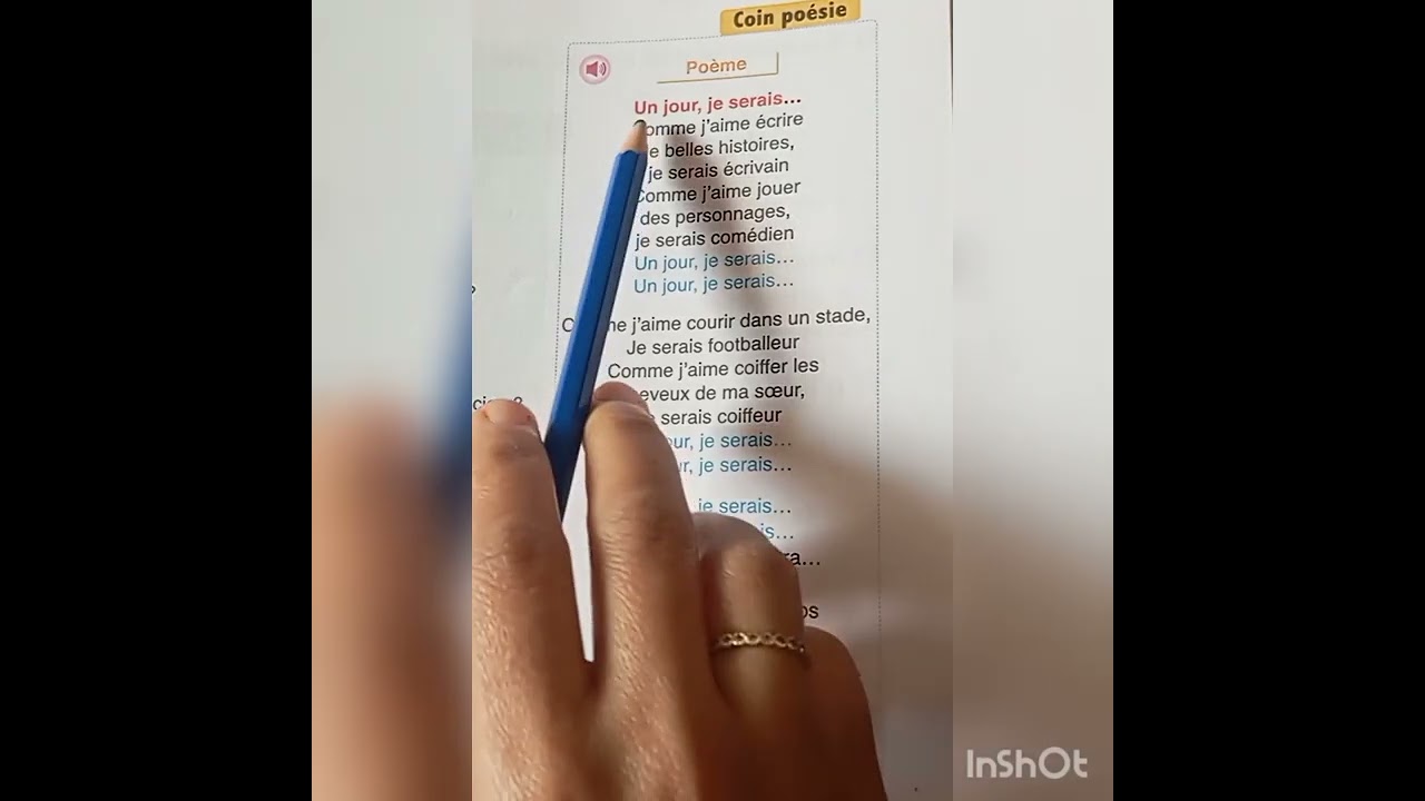 L'oisis des mots français 3é année primaire page 119 - Un jour, je serais