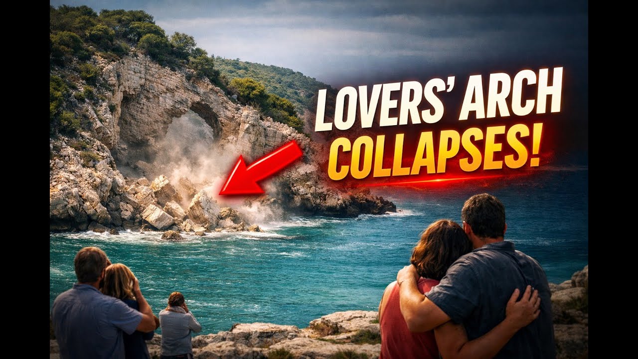 Breaking: Lovers' Arch Collapses on Valentine's Day - Shocking Event!
