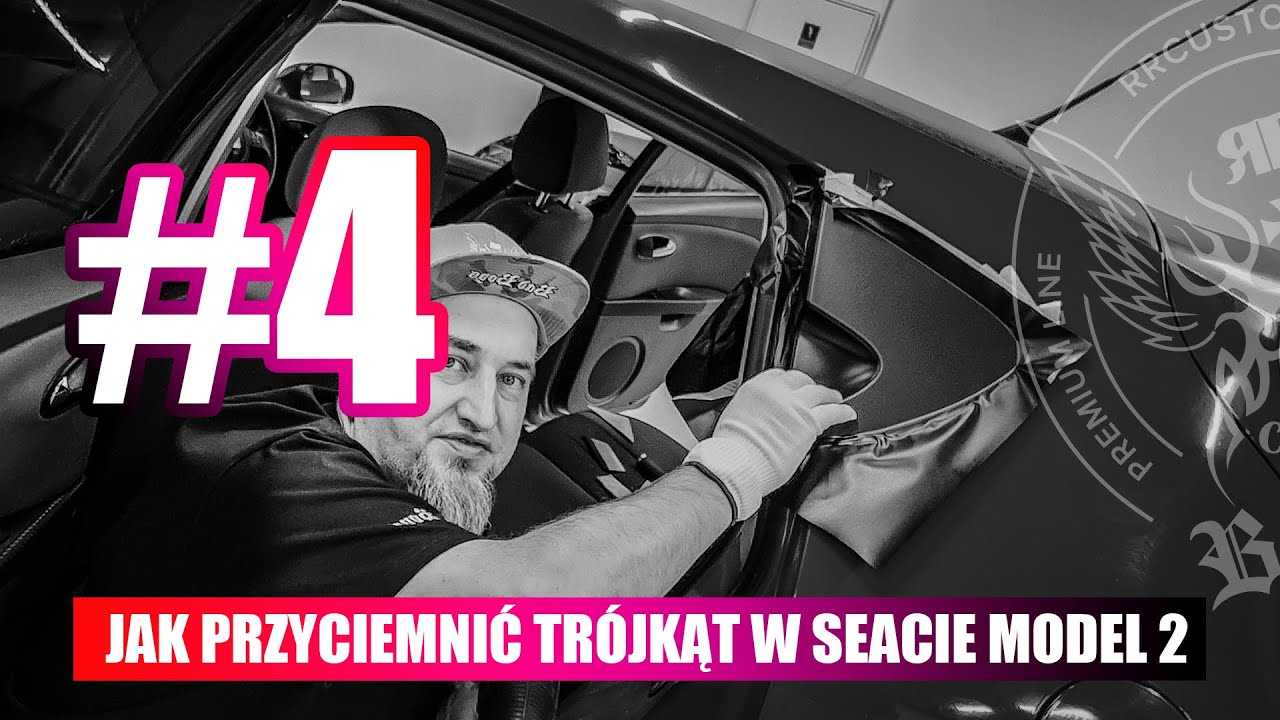 Oklejanie Seat Leon - trójkąt w czarny mat