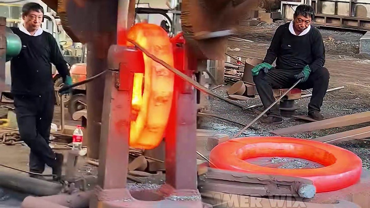 The Process Of Forging Steel Using Giant Hydraulic Hammers Part 599