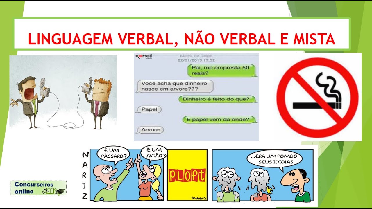 LINGUAGEM VERBAL, NÃO VERBAL E MISTA