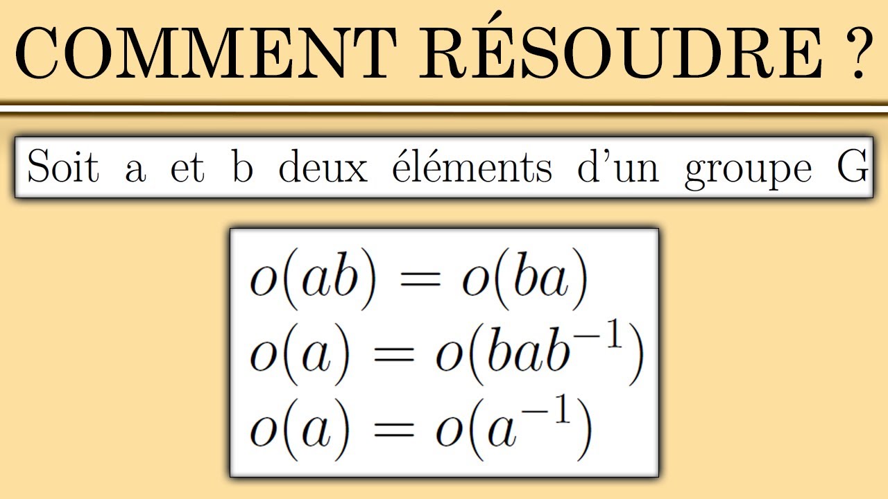 Ordre d'un élément dans un groupe