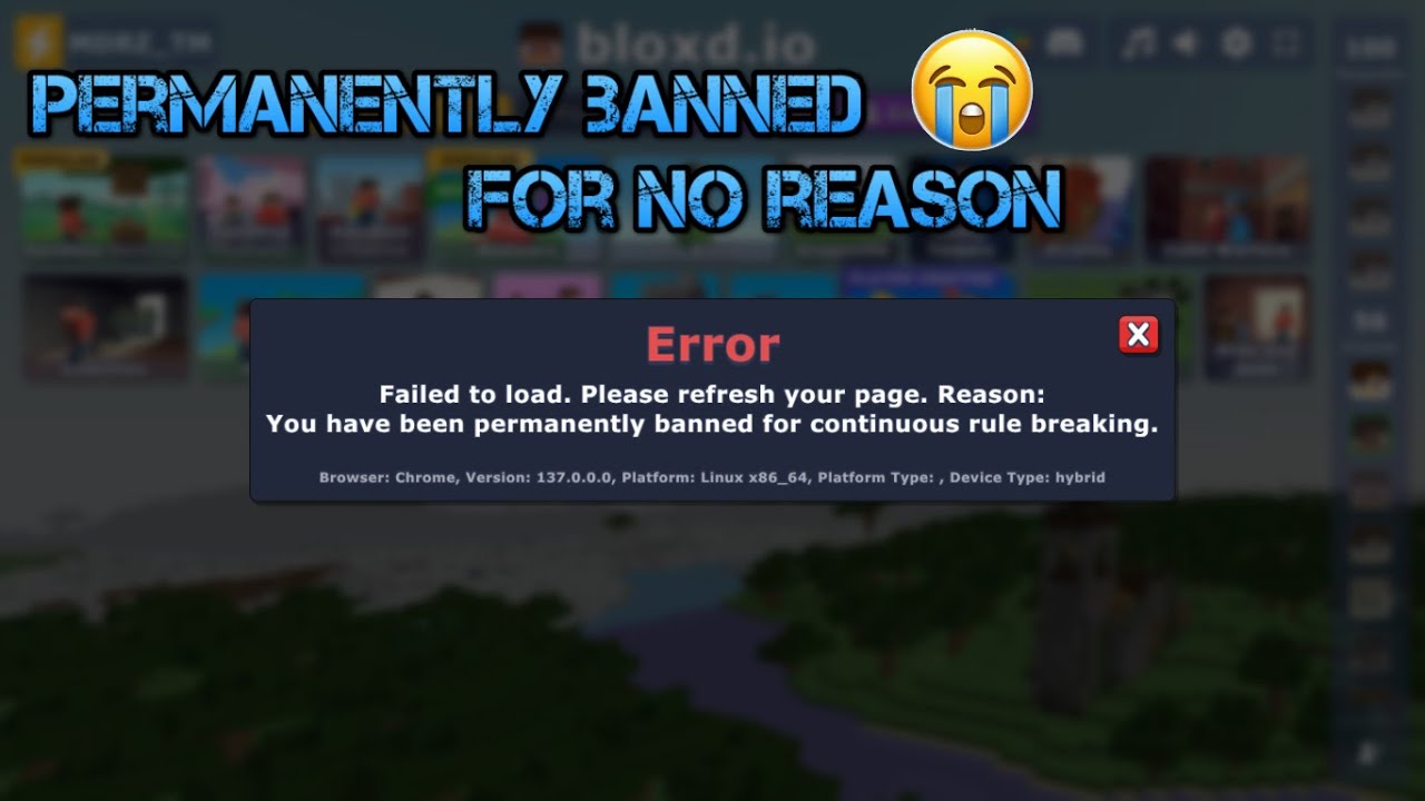 I got PERMANENTLY BANNNED by doing nothing (Not A Joke)