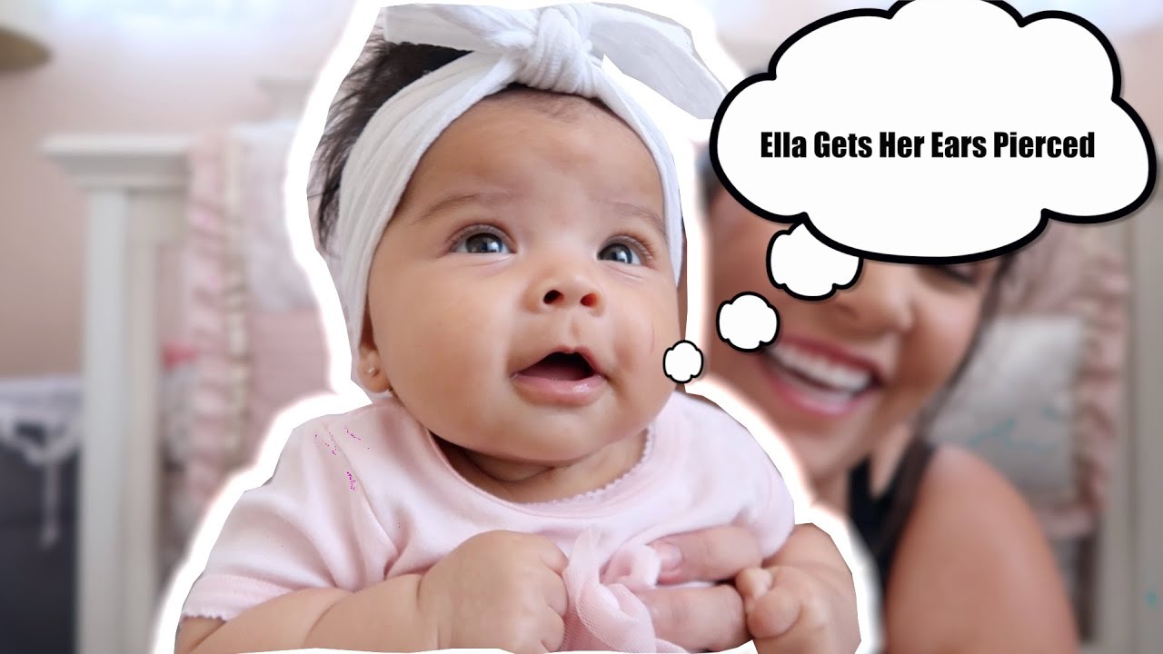 Baby Ella Gets Her Ears Pierced at 3 Months Old * HARD FOR ME TO WATCH* | Justine Lopez
