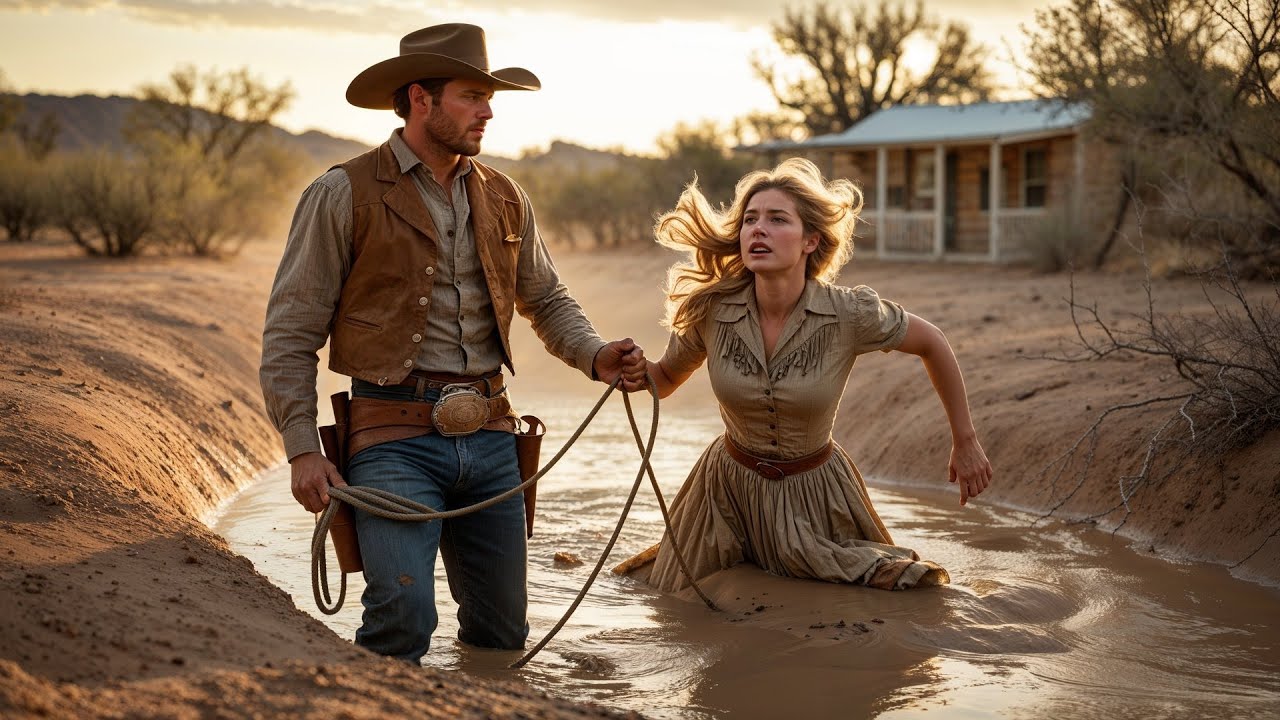 She Was Drowning In Quicksand, The Cowboy Threw His Rope And Pulled Her Free