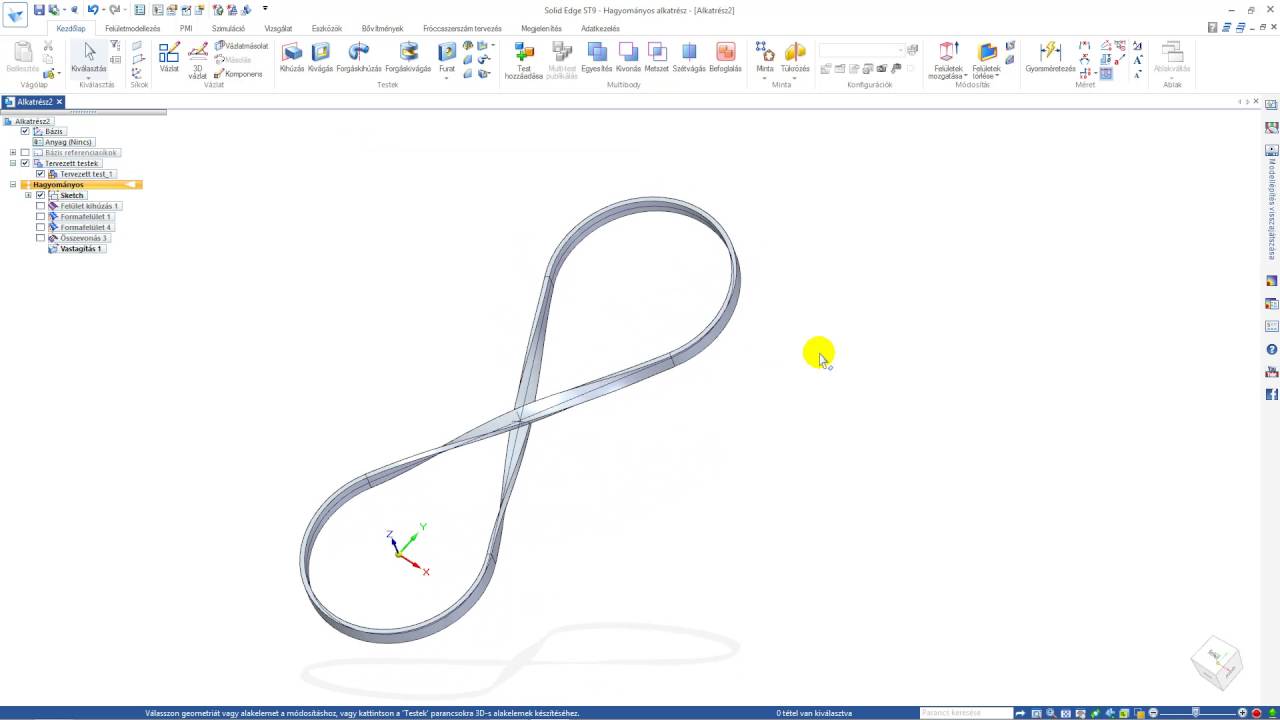 Solid Edge ST9 - Twisted belt modeling