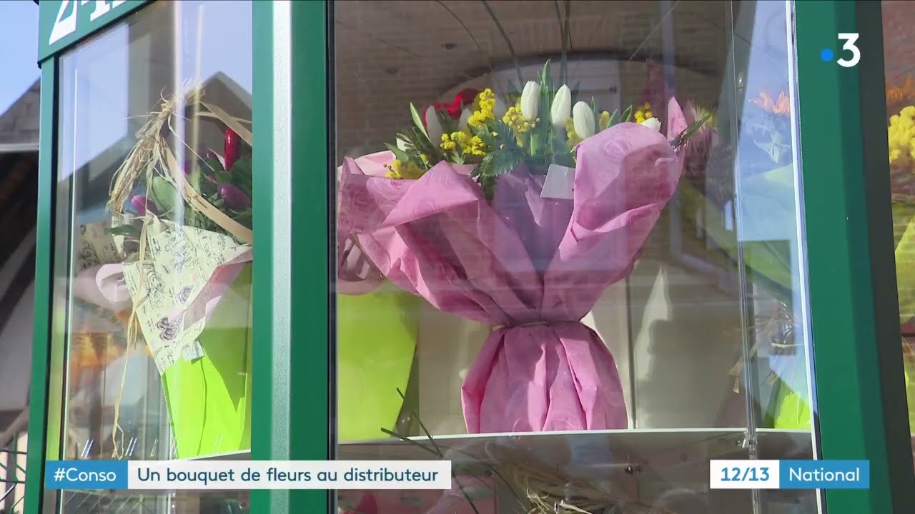 Consommation  un distributeur automatique de fleurs permet dacheter des bouquets 24h24