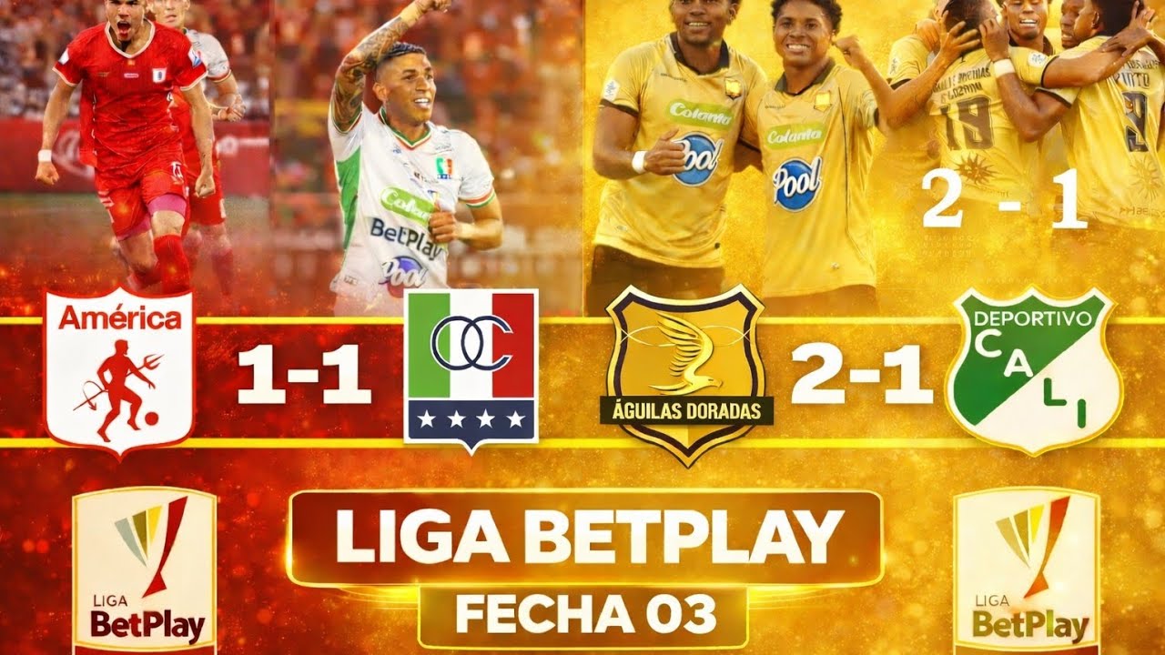 AMÉRICA 1-1 ONCE CALDAS Y ÁGUILAS 2-1 CALI | LIGA BETPLAY FECHA 03 | GOLES, RESUMEN Y ANÁLISIS 