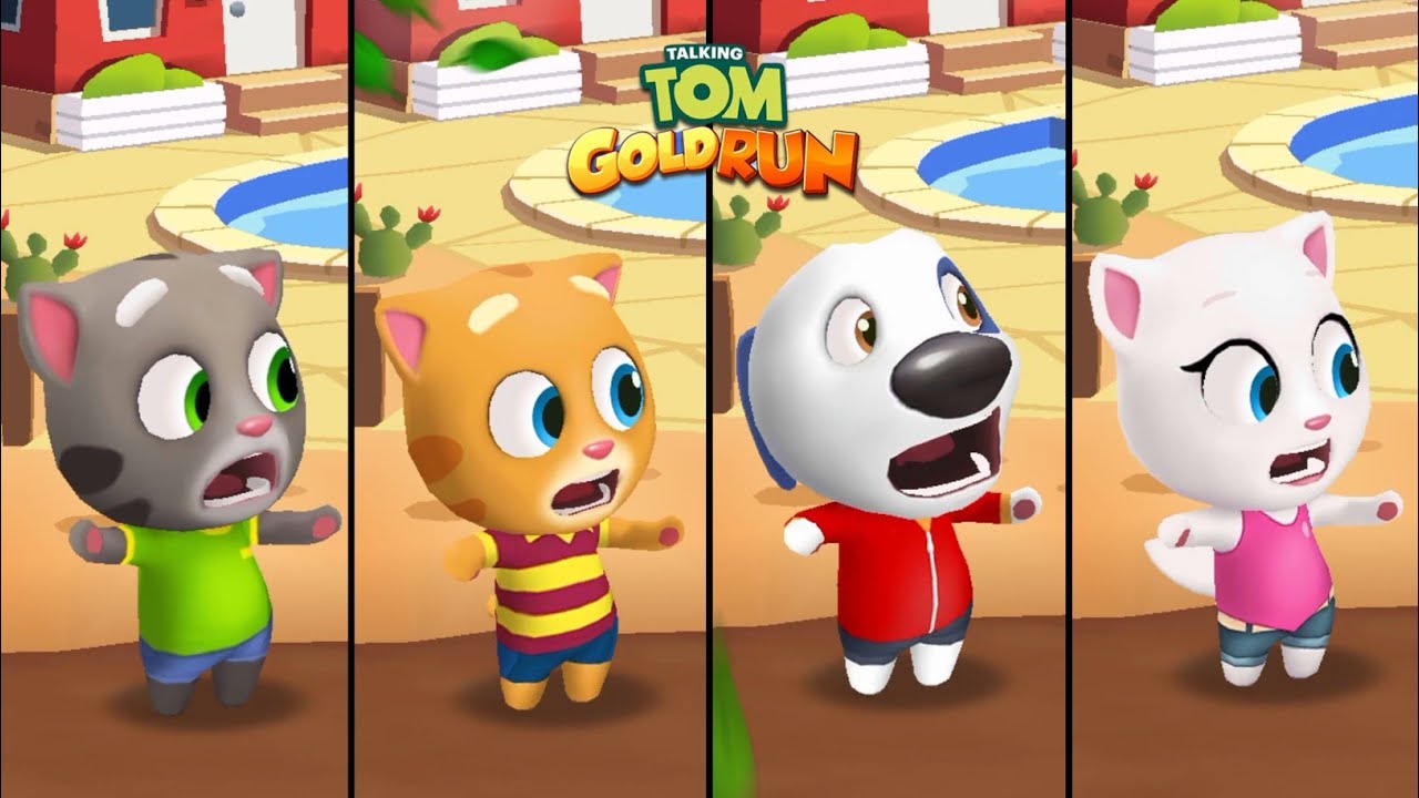 Talking Tom Gold Run Wild West Theme - Talking Tom VS Talking Ginger VS Talking Hank Angela Gameplay