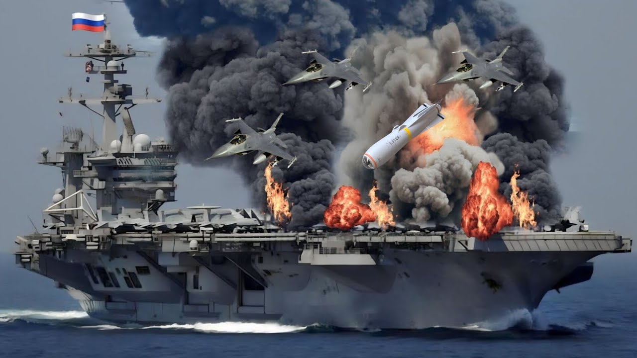 Russian Aircraft Carrier Carrying Dozens Of Fighter Jets On American Jet Bomber Missiles
