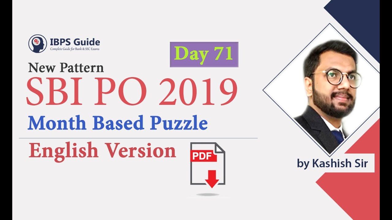 Month Based Puzzle | SBI PO 2019 - Reasoning in English | (Day - 71)