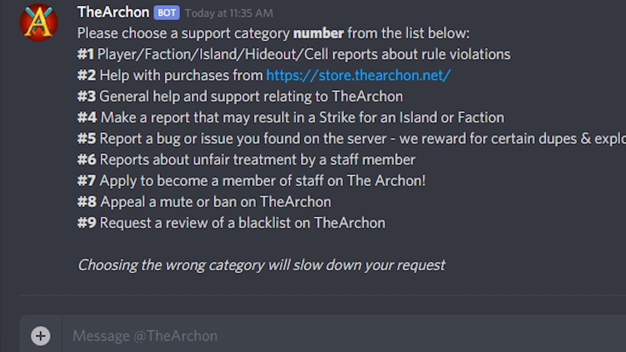 How to get help on TheArchon (discord support)