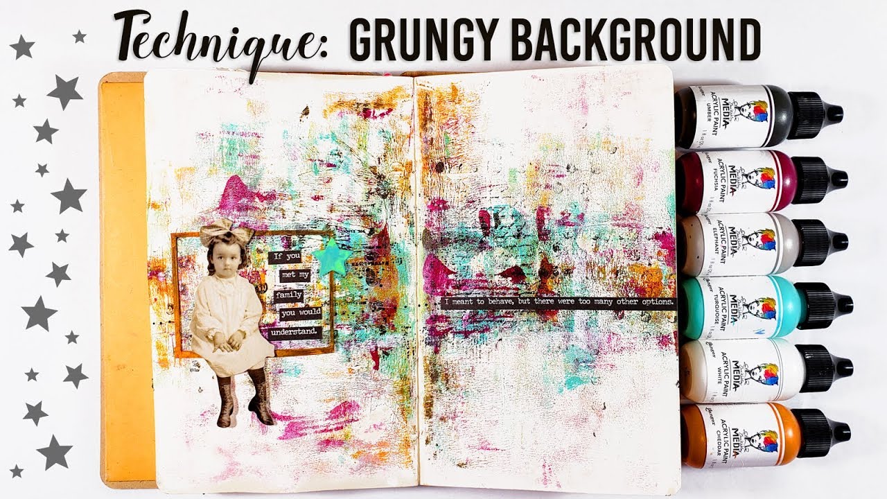 Grungy Background Technique - Mixed Media Art Journal