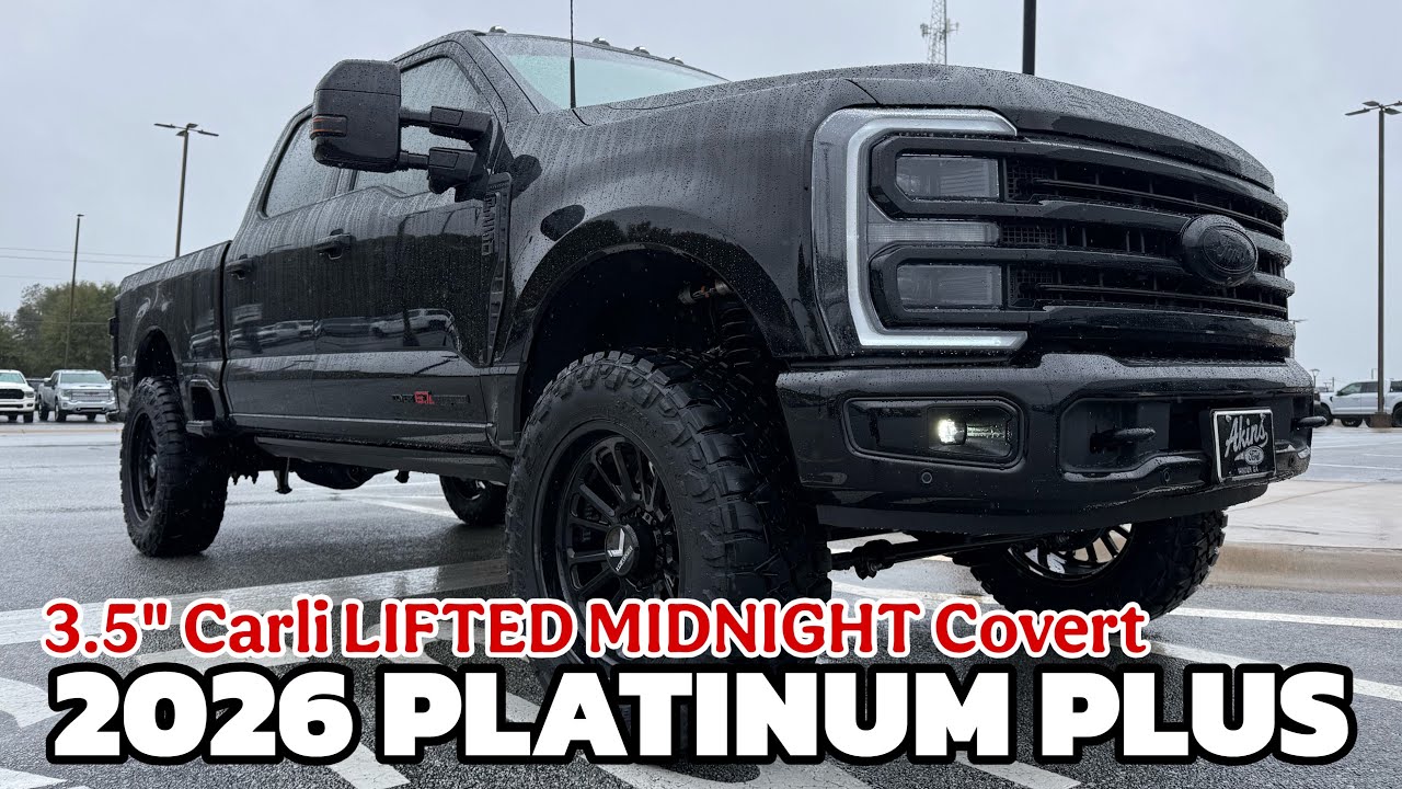 Сравнение моделей Akins Ford F250 Platinum Plus 3,5 дюйма Carli LIFTED MIDNIGHT COVERT Edition 20...