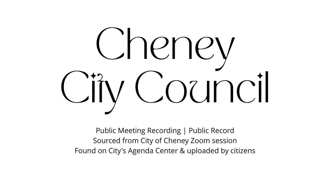 Cheney City Council - Special Meeting - January 6, 2026