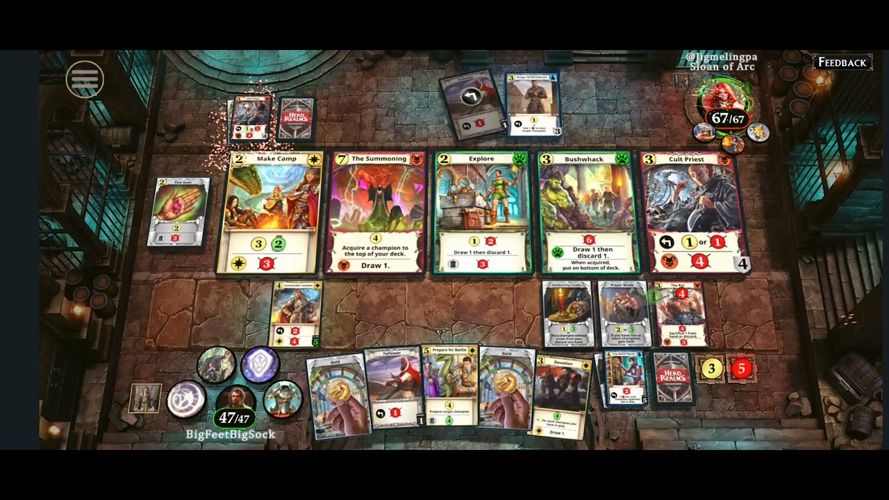 Cleric joust, SF vs HD, what a game!  Hero Realms Card Game.