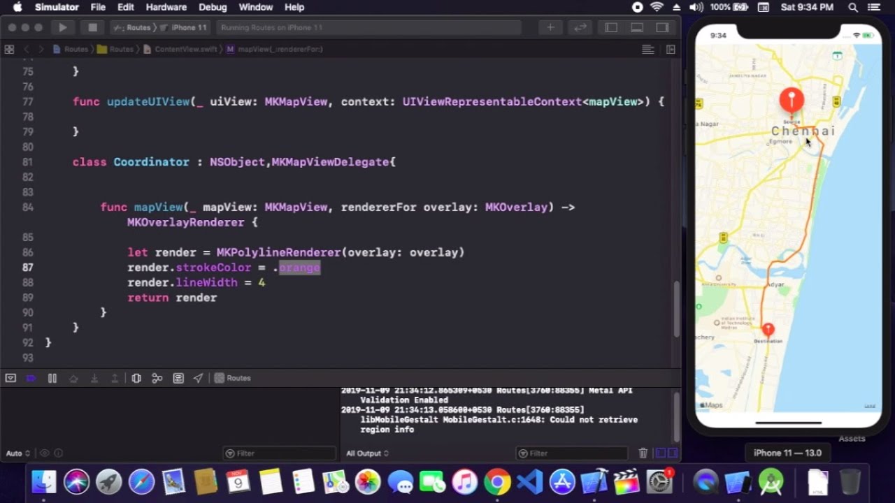 Route And Directions In MapView Using SwiftUI - Drawing PolyLine In MapView Using SwiftUI