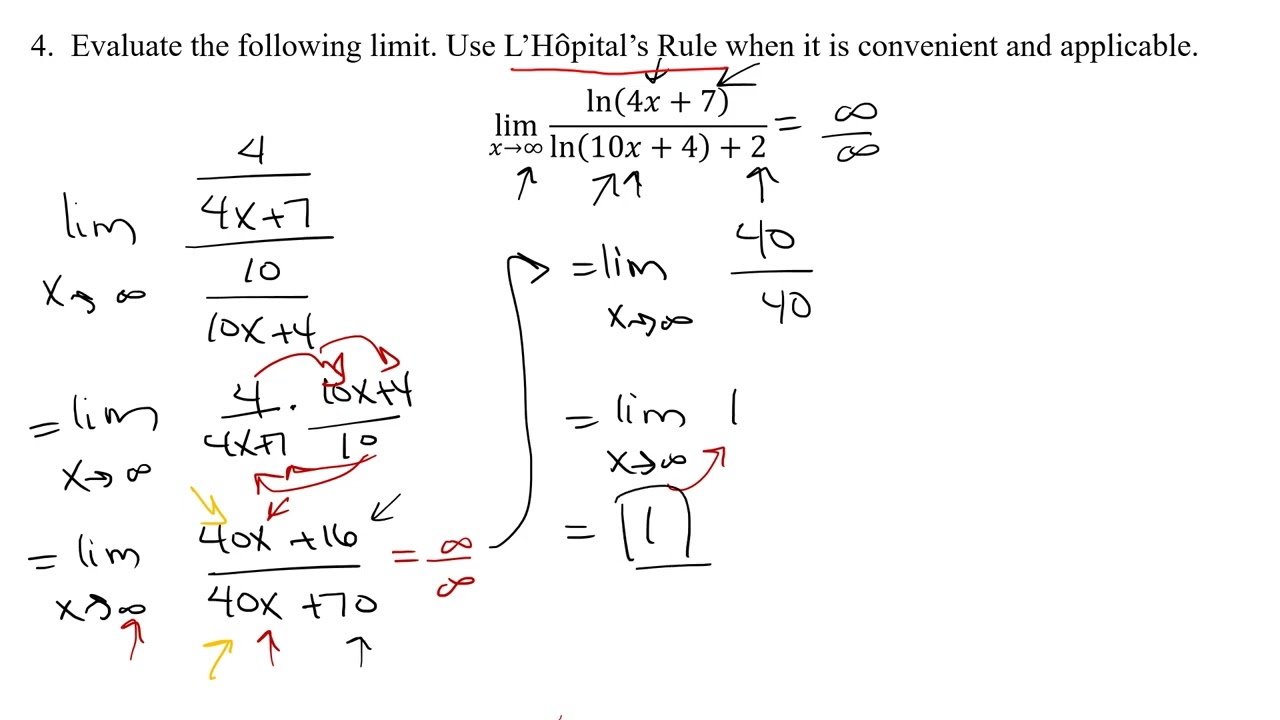 Section 4.7 (Part 2) - L’Ho ̂pital’s Rule