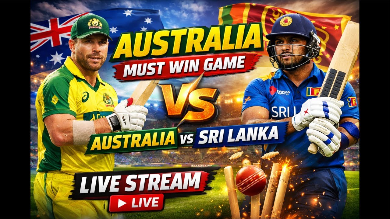 T20 WORLD CUP 2026 Clash! 🏆 AUS vs SL Live | Do or Die Match #t20worldcup2026 #slvsaus 