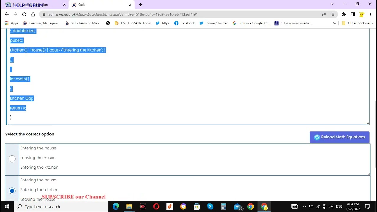 CS304 Graded Quiz no 3 Fall 2022/2023