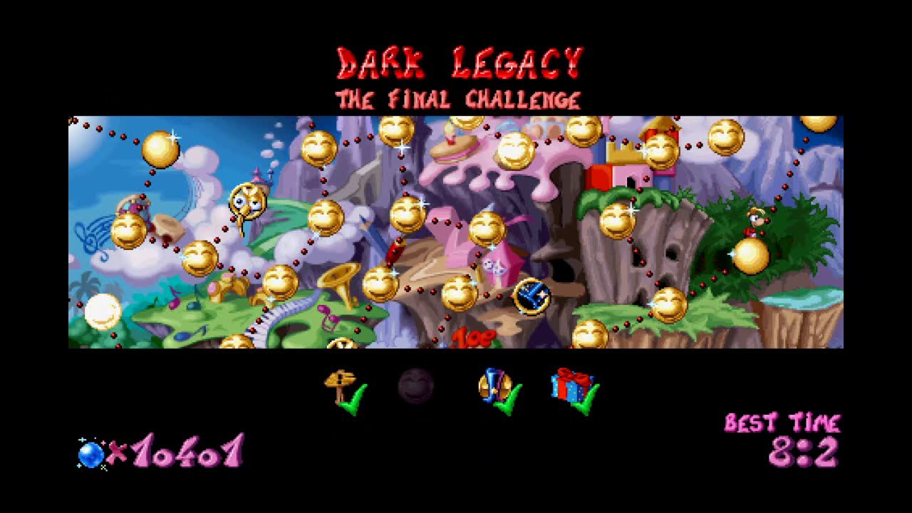 Rayman Redemption - Final Challenge - Dark Legacy - Hitless + Ultimate Completionist Achivement 100%