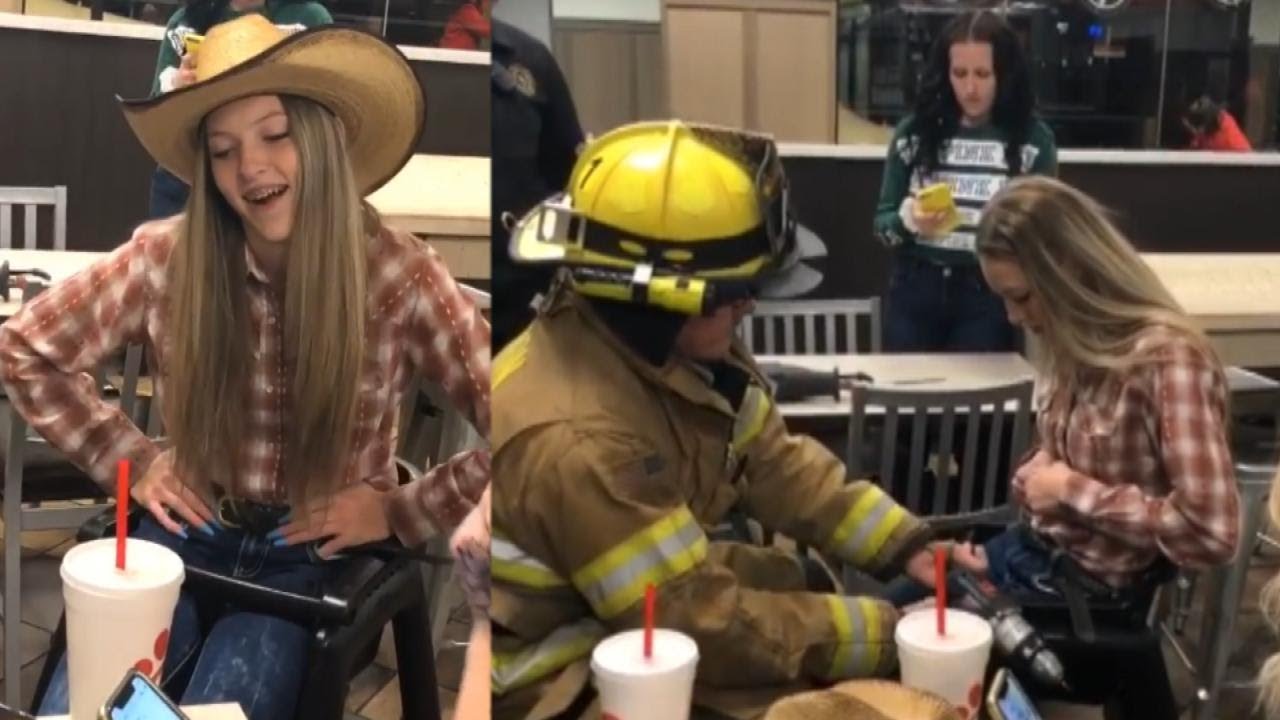 15-Year-Old Laughs About Getting Stuck in High Chair