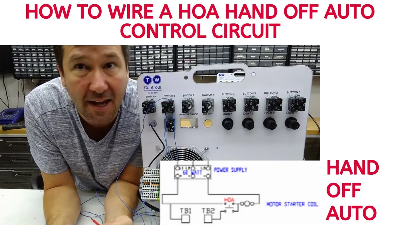 How to wire a HOA Hand Off Auto Control Circuit