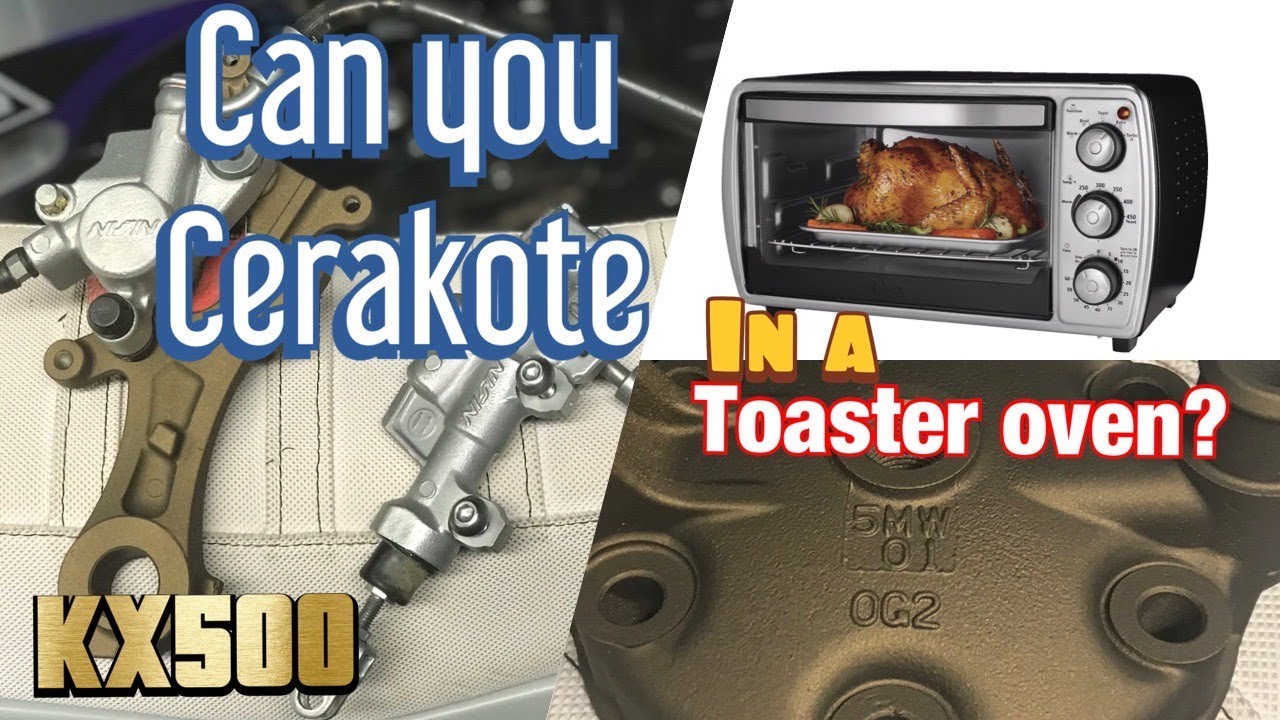 Cerakoting dirt bike parts in a toaster oven