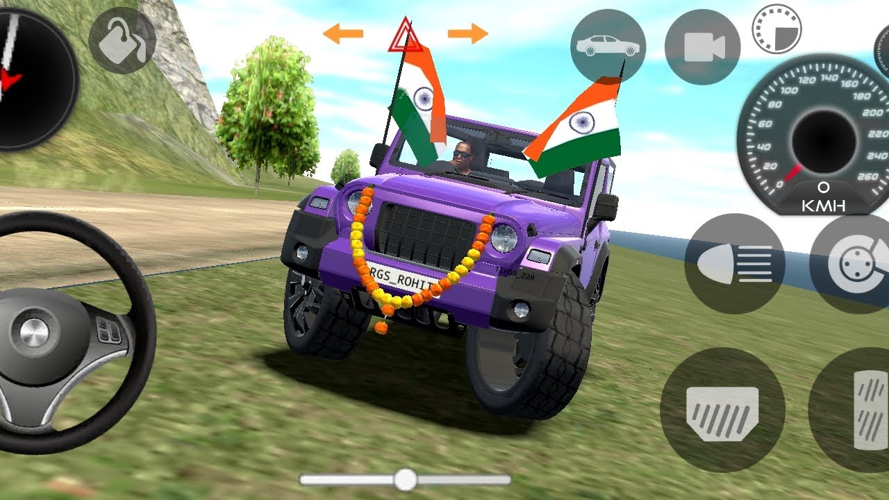 Dollars New song 2026 | New Car Simulator | Game Mahindra Purple Thar | Road Driving Indian car🚗