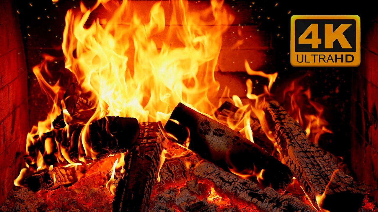 Уютный вечер у камина 🔥12 часов 4K | Расслабьтесь, поспите, поучитесь под потрескивание камина.