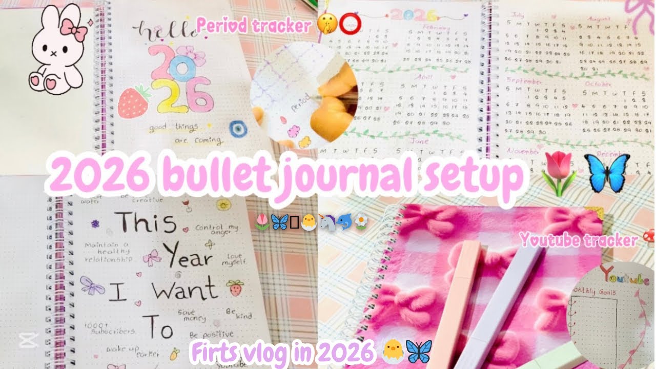 2026 bullet journal setup🌷🍄| aesthetic year planner 🦄| sinhala vlog| #moreviews #aesthetic #trending