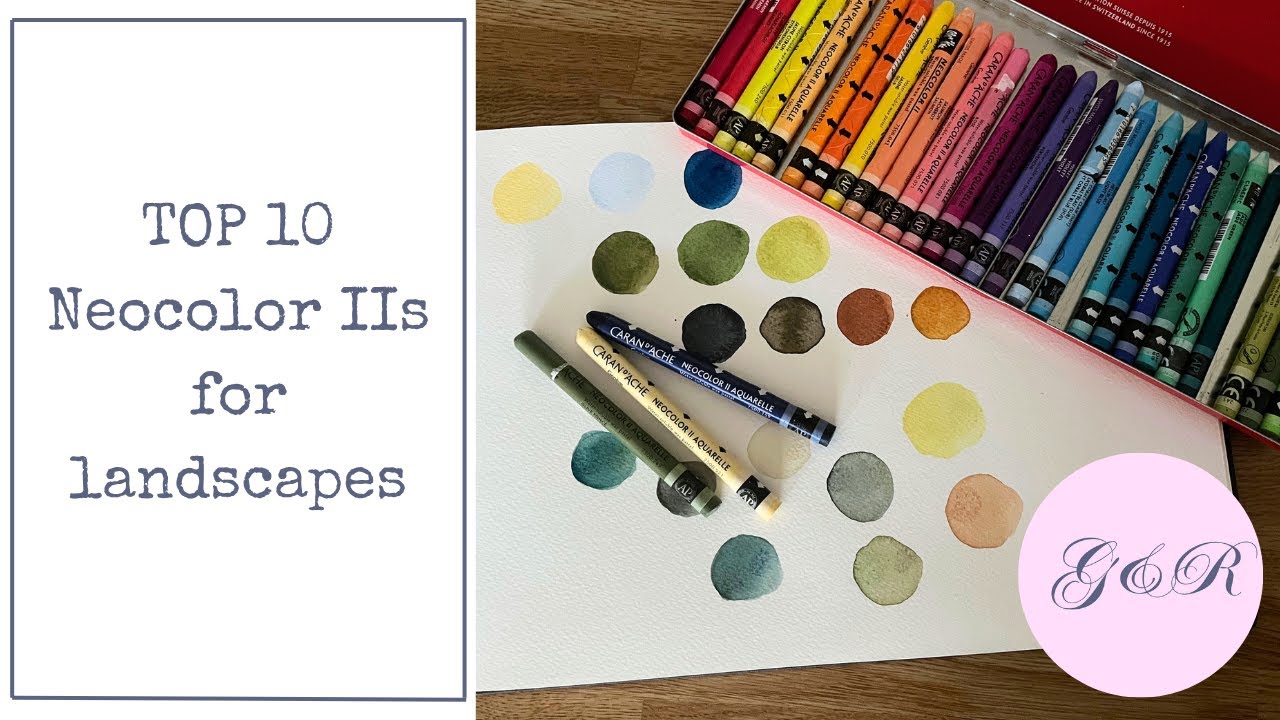 My favorite Neocolor II crayons for landscape painting