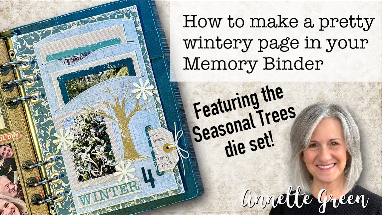 How to make a pretty wintery page featuring Slots, Tags and the Seasonal Trees dies