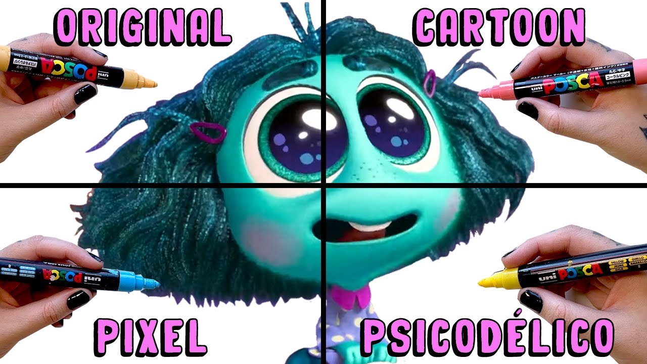 4 ESTILOS EM UM DESENHO - DIVERTIDAMENTE 2