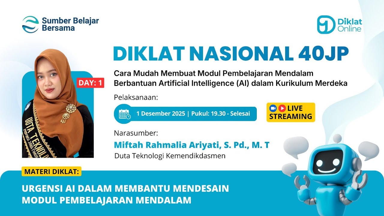 DAY 1 - DIKNAS Cara Mudah Membuat Modul Pembelajaran Mendalam Berbantuan (AI)