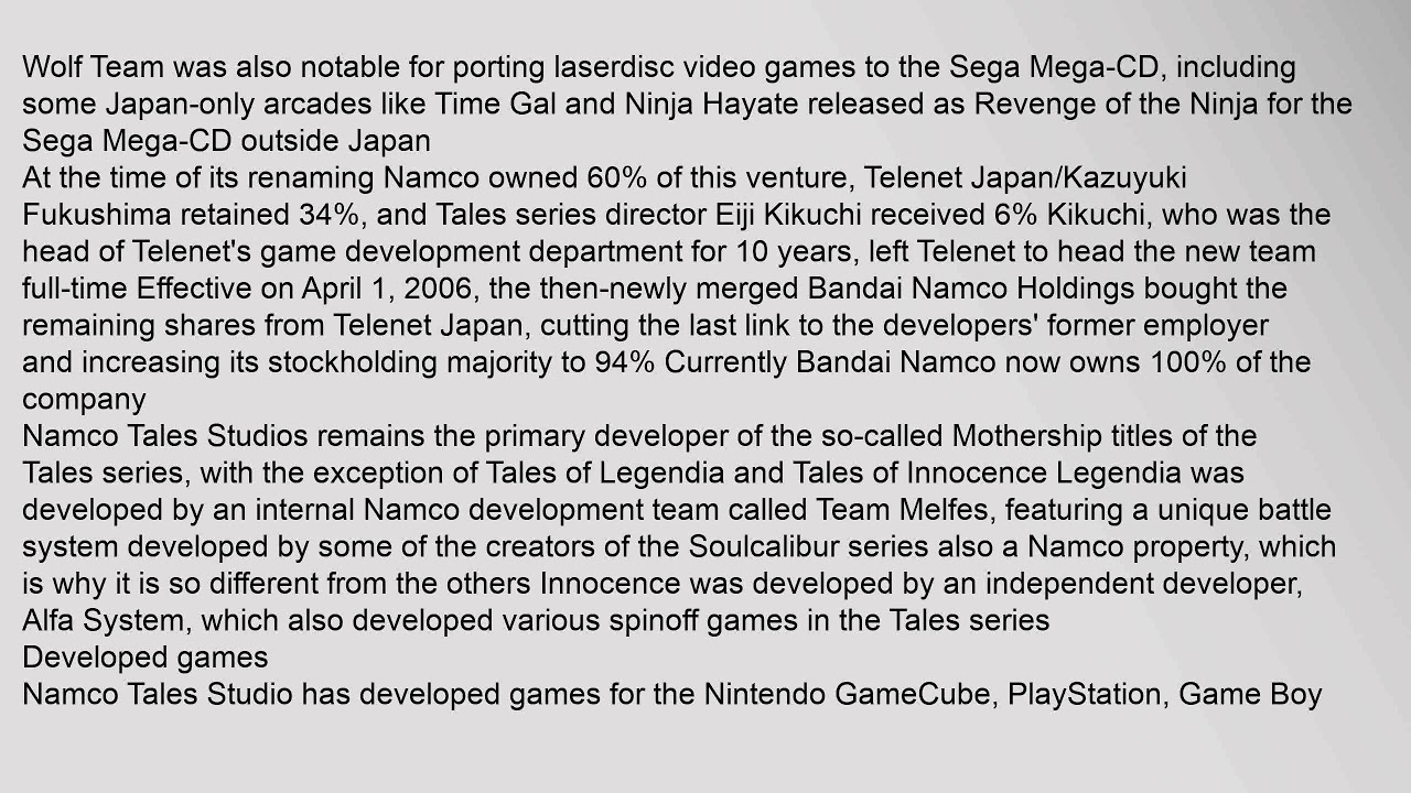 Namco Tales Studio