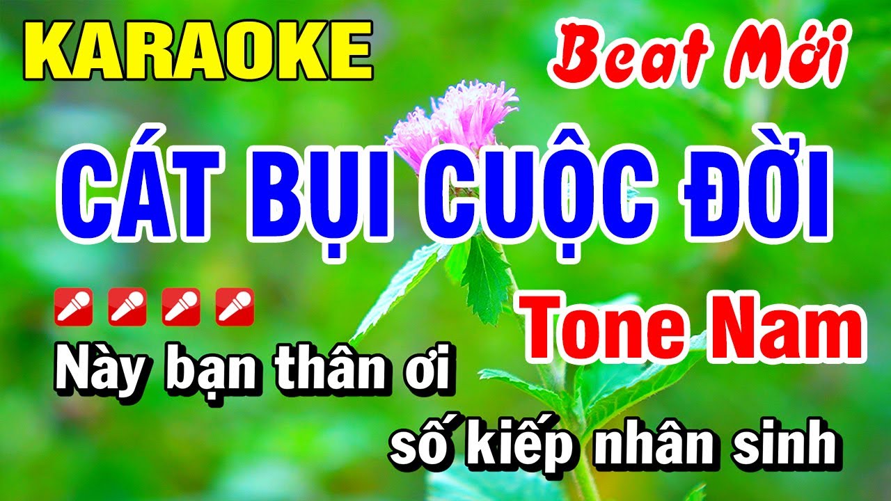 Karaoke Cát Bụi Cuộc Đời Tone Nam (Beat Hay) Nhạc Sống | Hoài Phong Organ