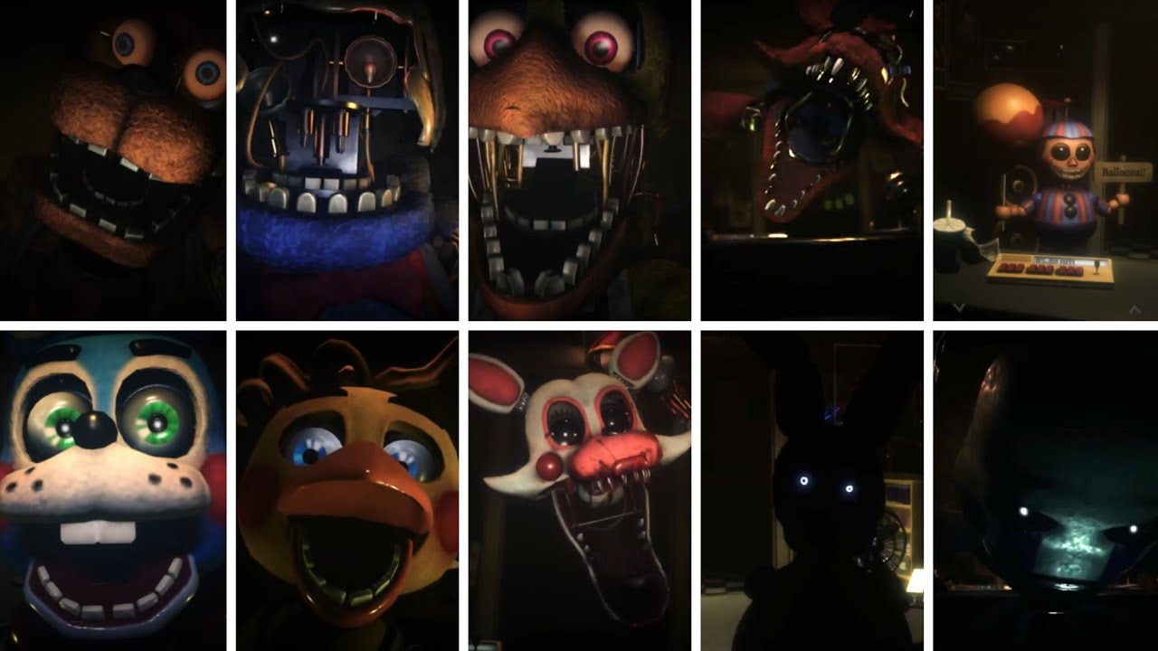 FNaF Rewritten: 87 Full Game - All Jumpscares & Death Messages