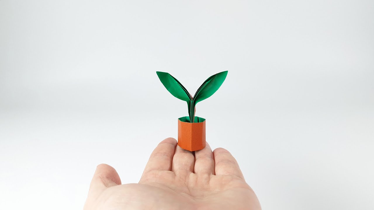 [종이접기] 새싹 화분접기 origami Sprout pot