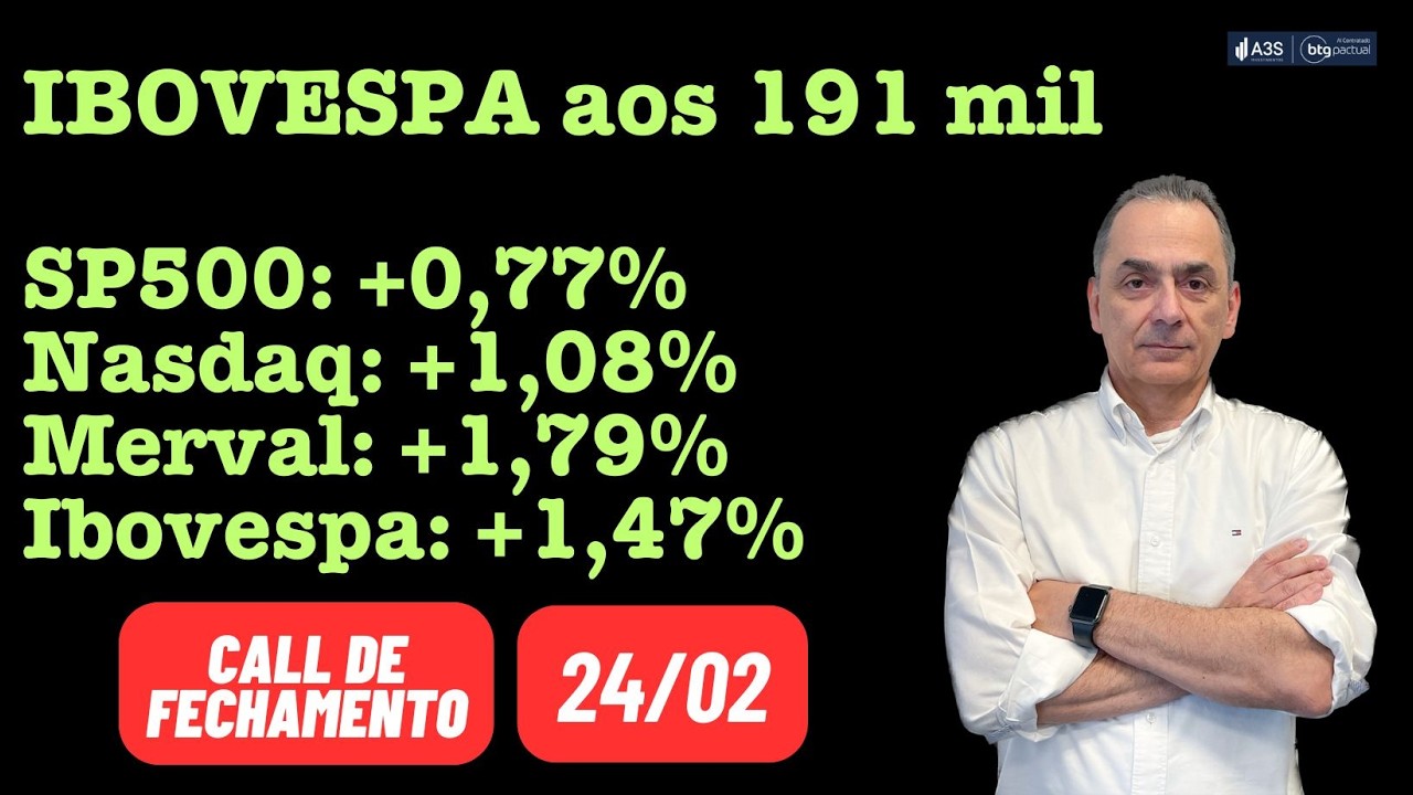 IBOVESPA aos 191.500 pontos | Call de Fechamento 24/02/2026 18:00 hs