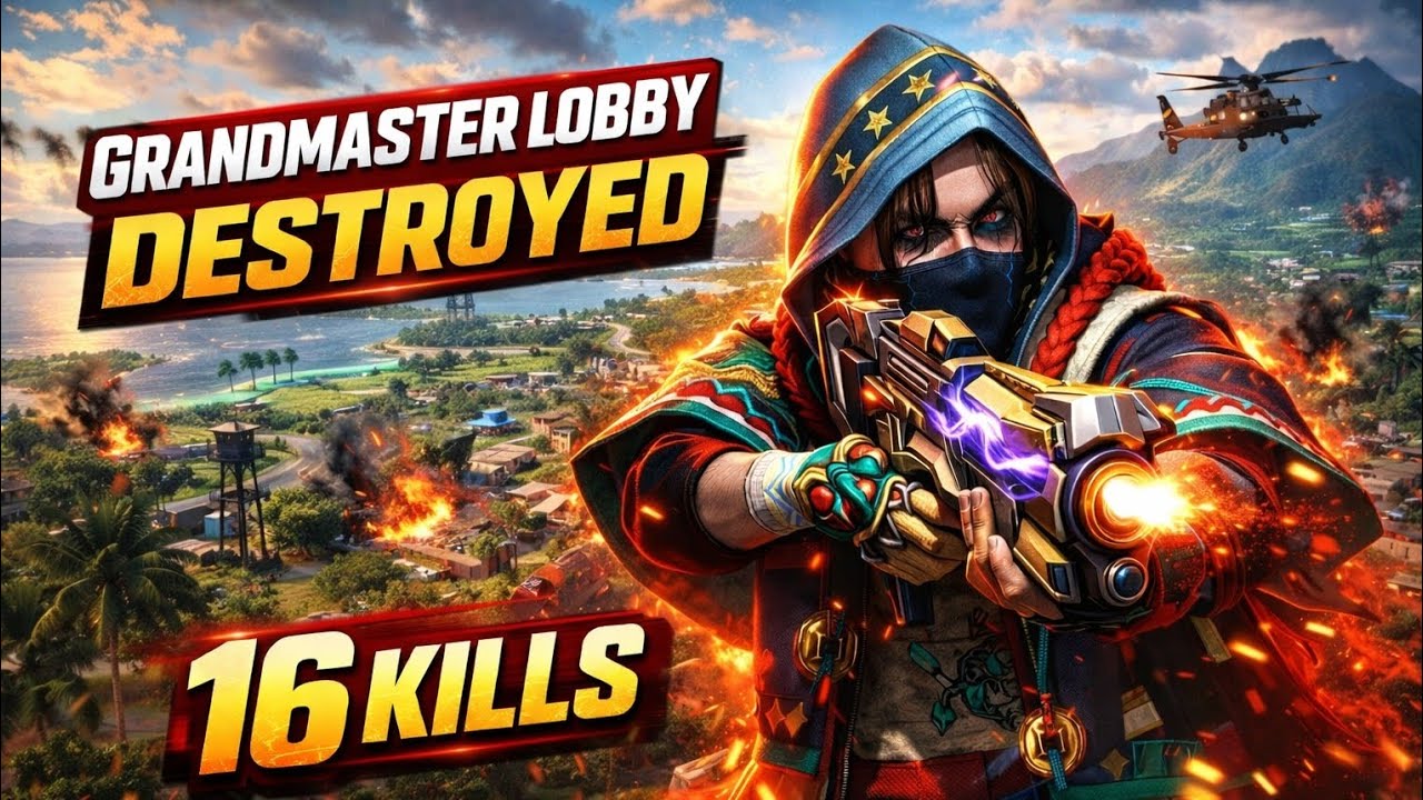 Grandmaster Lobby Destroyed 😱 16 Kills Rank Push | Free Fire MAX
